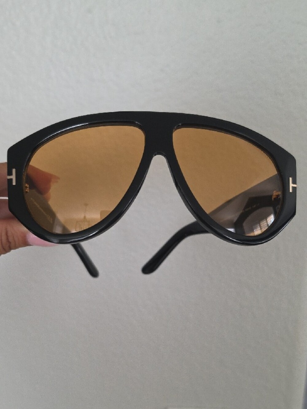 Tom Ford Black Shield Sunglasses with Brown Lenses - Picture 6 of 8